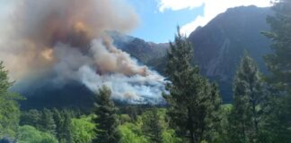 Bomberos y brigadistas combaten focos ígneos en Epuyén y Dique Florentino Ameghino