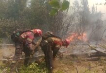 Intenso operativo para controlar el fuego en El Turbio