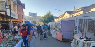 Peatonal con feria y música en vivo en el centro de Esquel