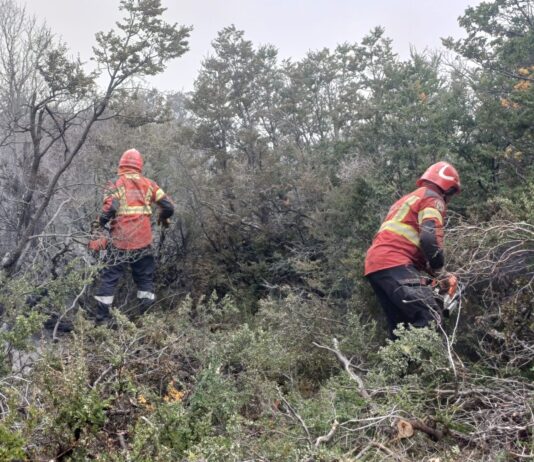 El fuego continúa sin ingresar al ejido de Esquel