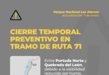 Nuevo cierre preventivo de un tramo de la Ruta 71