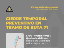 Nuevo cierre preventivo de un tramo de la Ruta 71