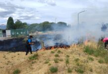 Incendio de pastizales en Trevelin: piden extremar los cuidados