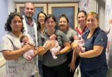 Las trigemelas nacidas en el Hospital “María Humphreys” recibieron el alta médica luego de 39 días de cuidados especializados