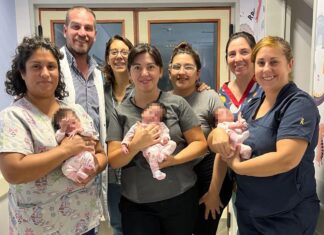 Las trigemelas nacidas en el Hospital “María Humphreys” recibieron el alta médica luego de 39 días de cuidados especializados
