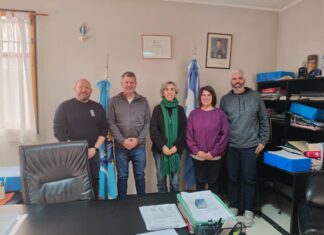 Gualjaina: Limarieri recibió autoridades de la Universidad del Chubut