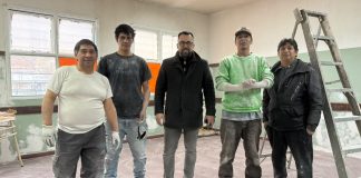 Realizan trabajos de pintura y mantenimiento en la Escuela N° 210 del barrio Badén