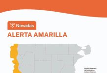 Nueva alerta amarilla por nevadas para la cordillera