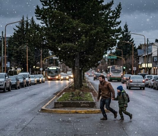Según el pronóstico, la nieve seguiría este miércoles en Esquel y la zona
