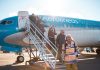 Esquel recibió el primer vuelo directo desde Córdoba de la temporada de invierno
