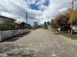 Finalizan la primera cuadra de adoquinado de la calle Fleming