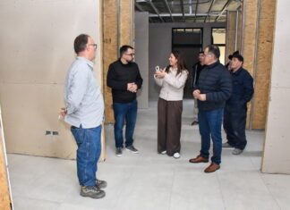 Taccetta y Wisky recorrieron la obra de ampliación del Hospital Zonal Esquel